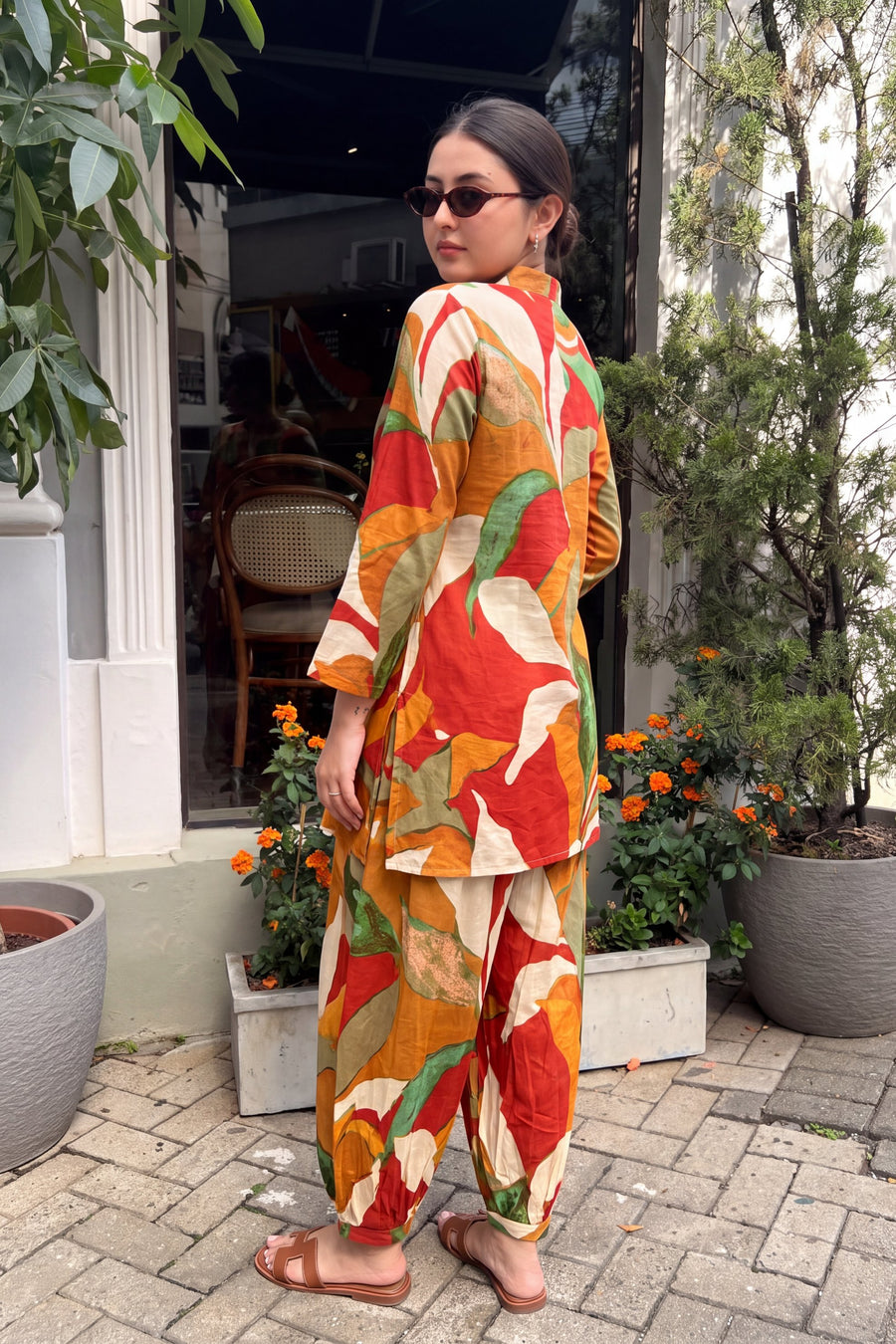 Ember Foliage Cotton Farshi Salwar Set — image 13