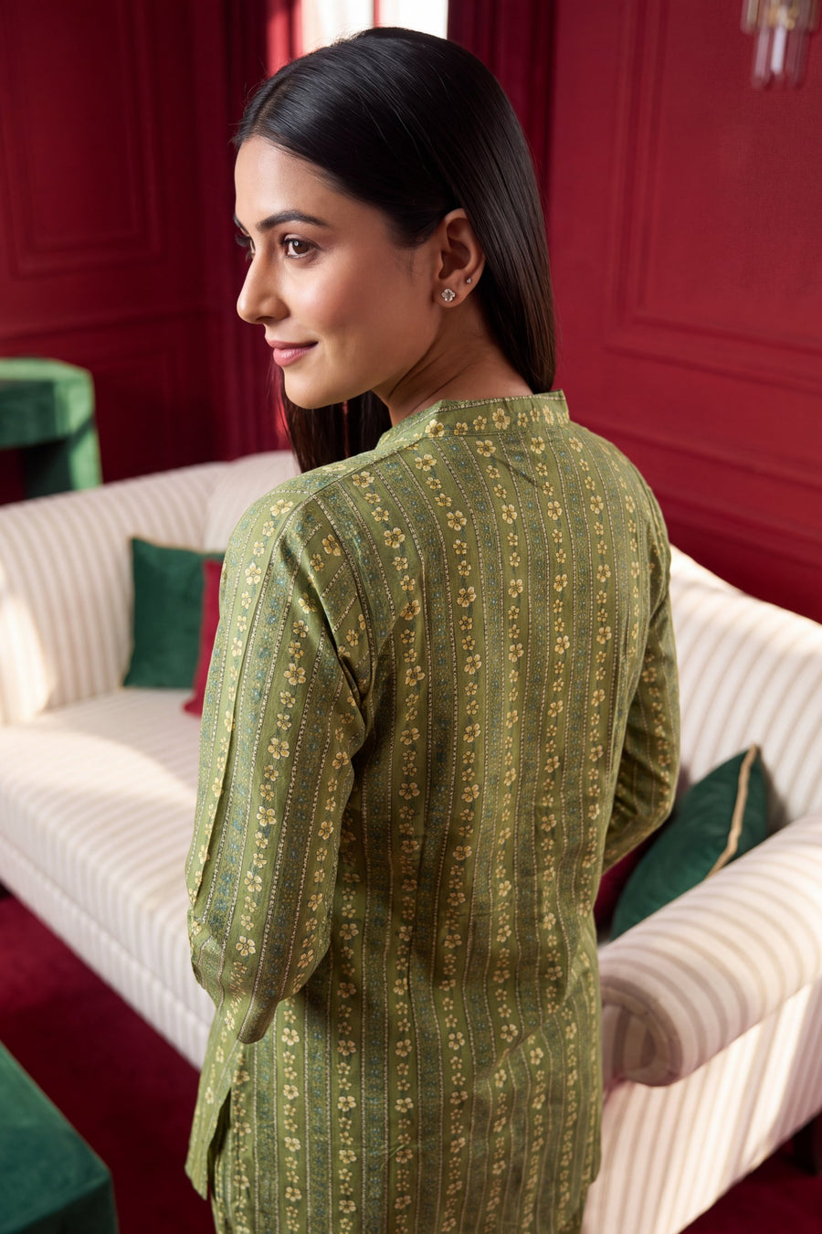 Fern Whisper Angrakha Cotton Co-ord Set — image 7
