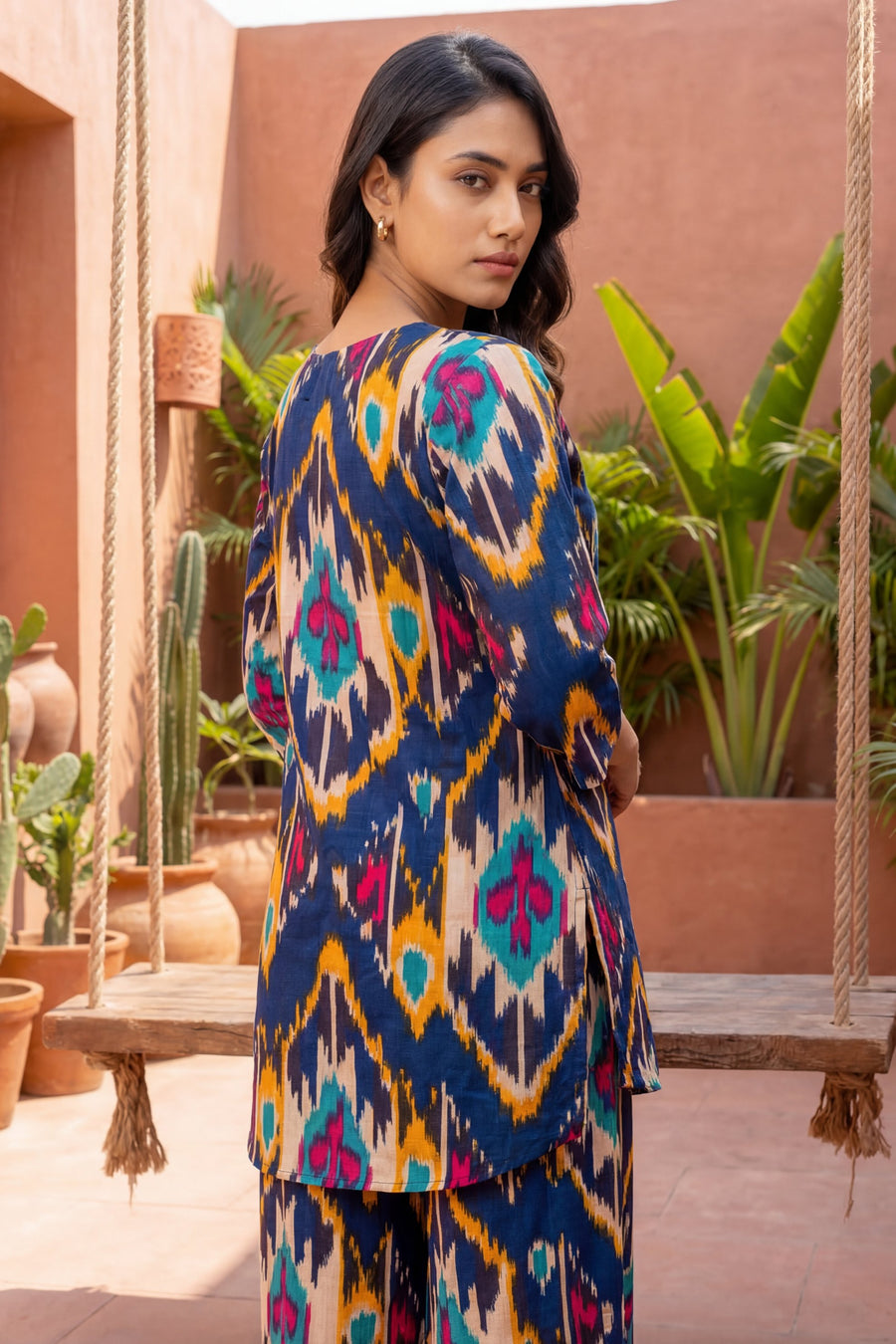 Blue Cotton Abstract Co-ord Set — image 7