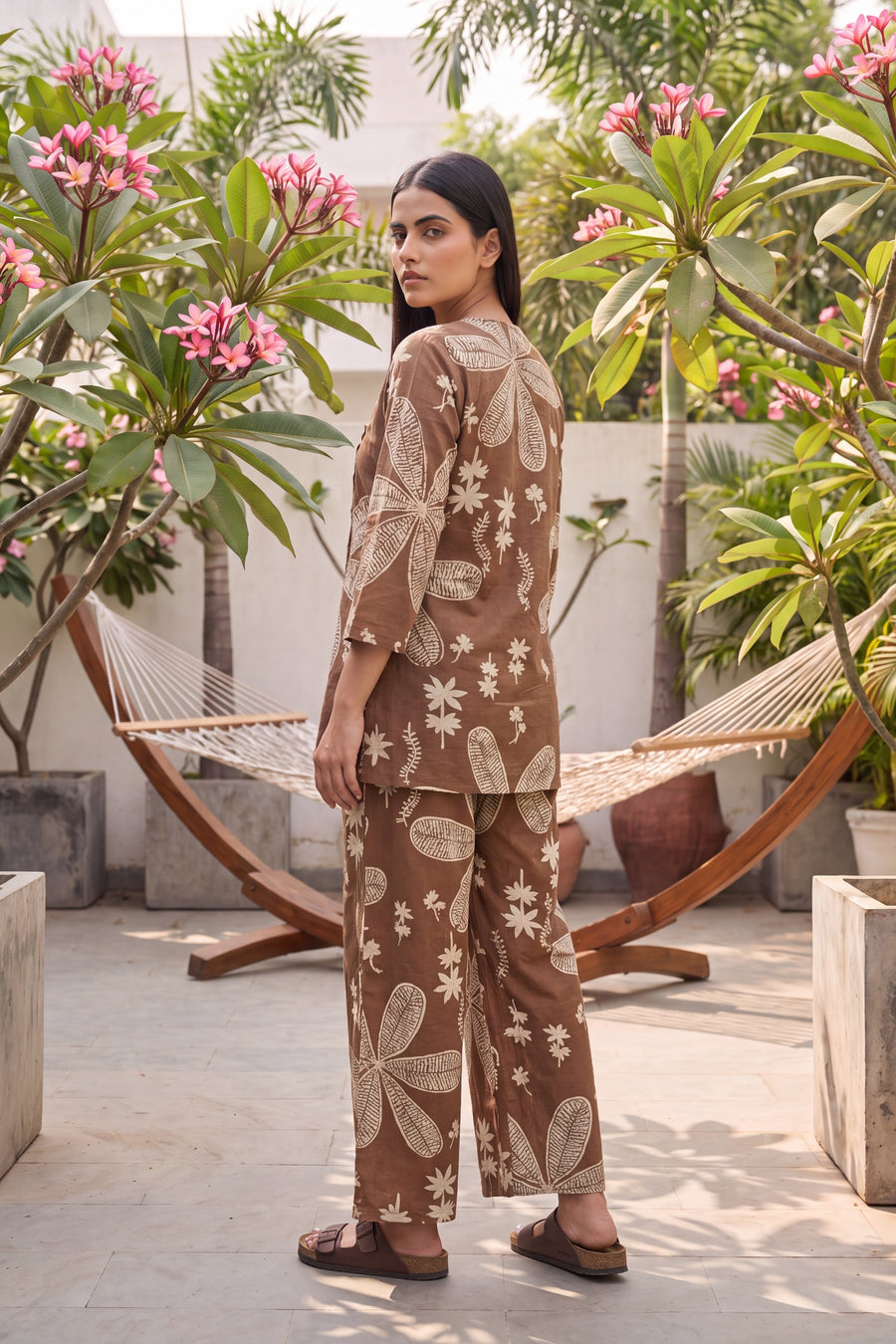 Walnut Brown Cotton Angrakha Co-ord Set — image 15