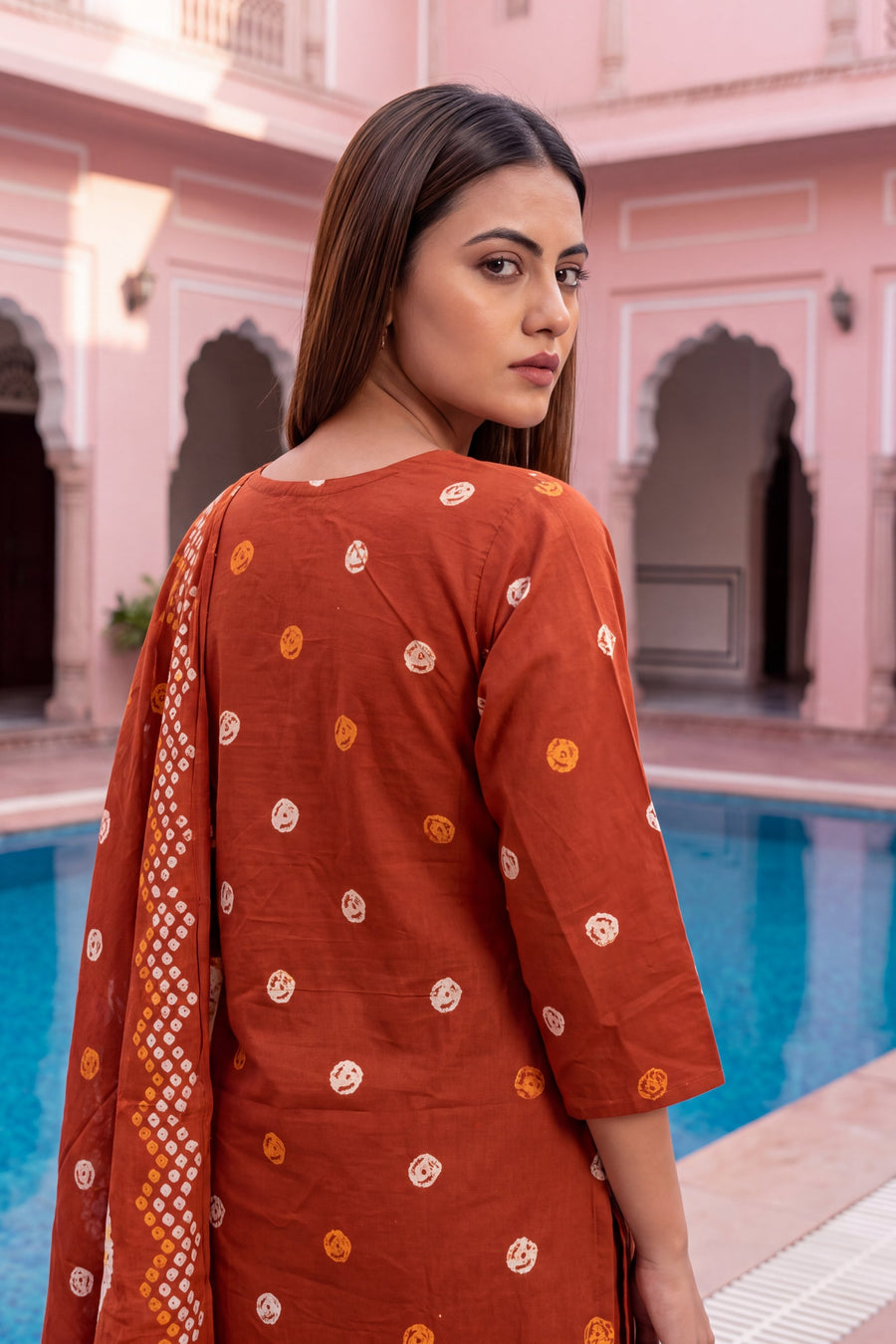 Tangerine Haze Cotton Dupatta Set — image 8