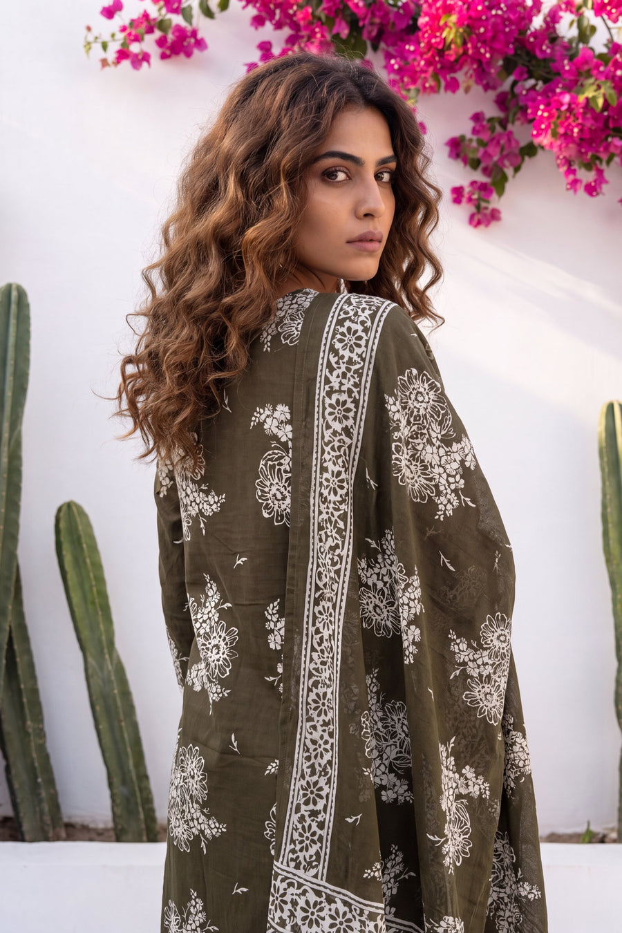 Crescendo Pine Cotton Dupatta Set — image 9