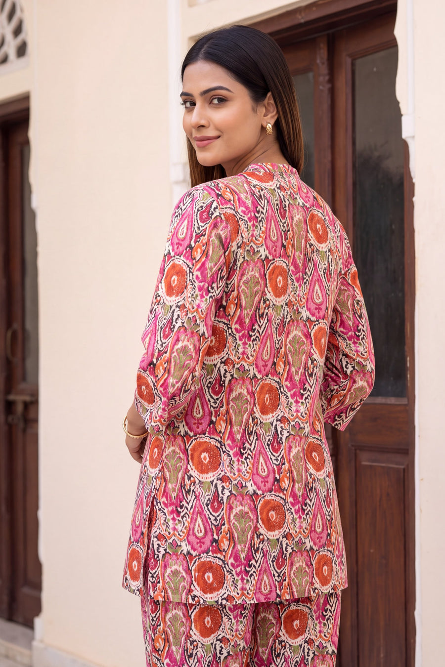 Peony Drift Angrakha Cotton Co-ord Set — image 11