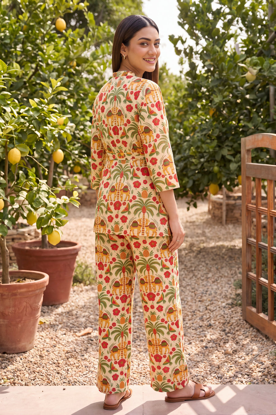 Orchard Bloom Angrakha Cotton Co-ord Set — image 11