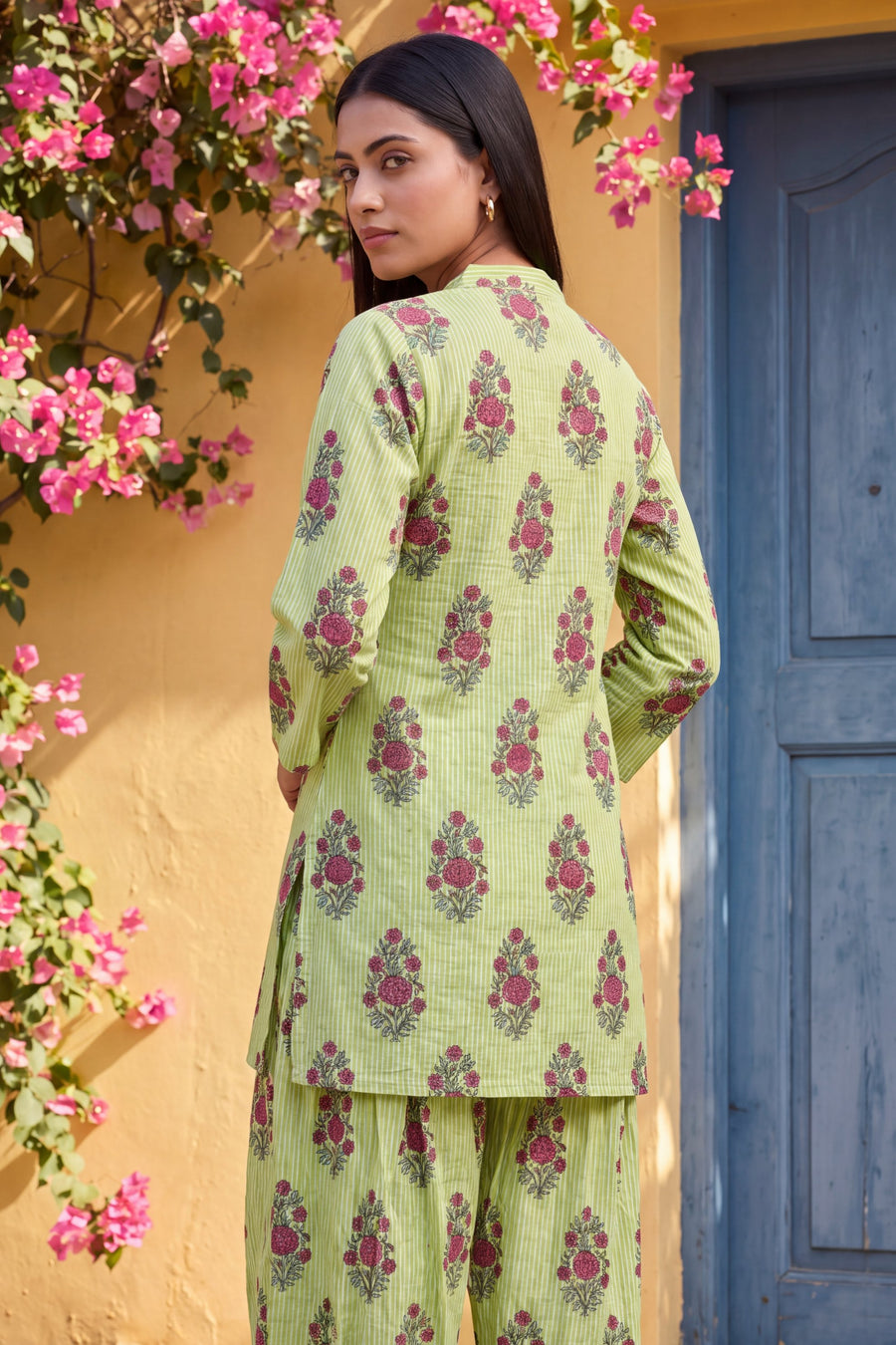 Emerald Ripple Cotton Farshi Salwar Set — image 10
