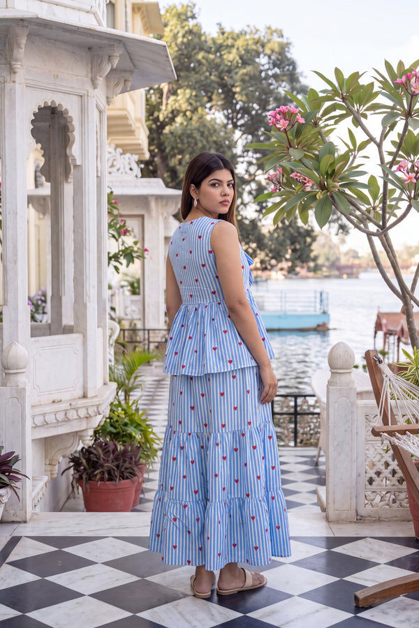 Snow Bloom Cotton Skirt Set