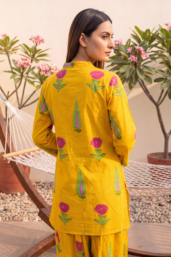 Marigold Glow Cotton Farshi Salwar Set