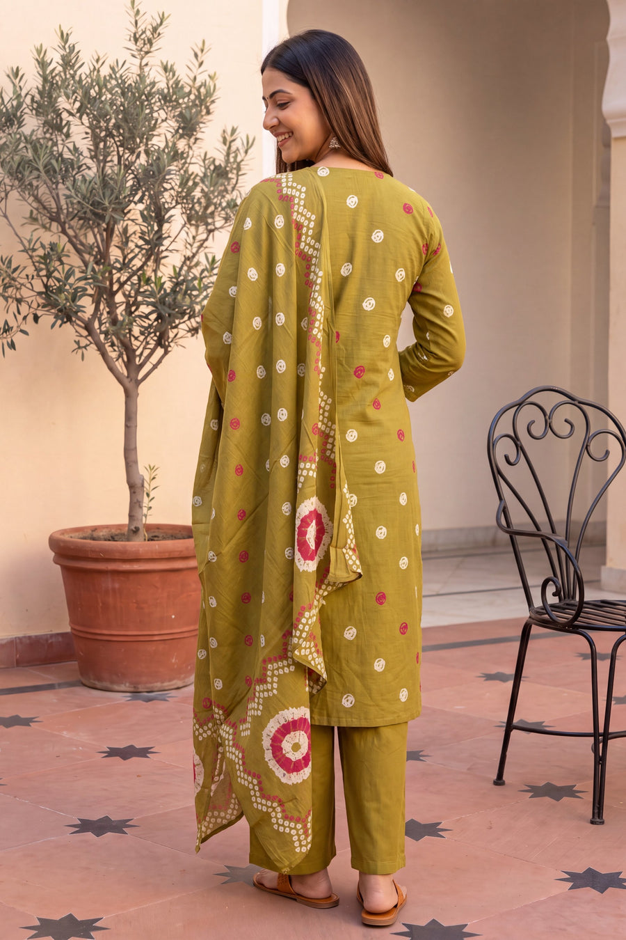 Jade Meadow Cotton Dupatta Set — image 9