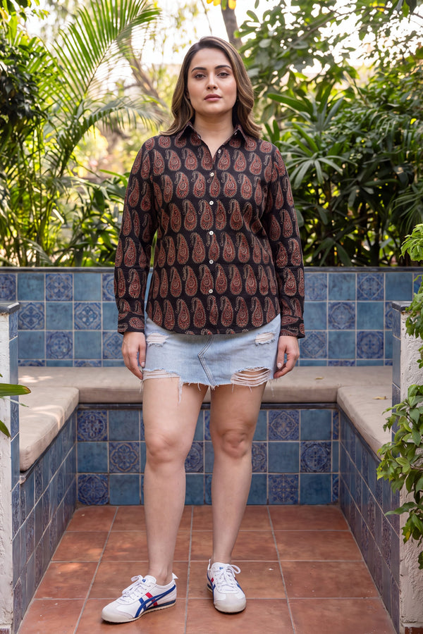 Jet Noir Cotton Shirt