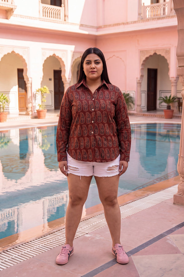 Garnet Maroon Cotton Shirt
