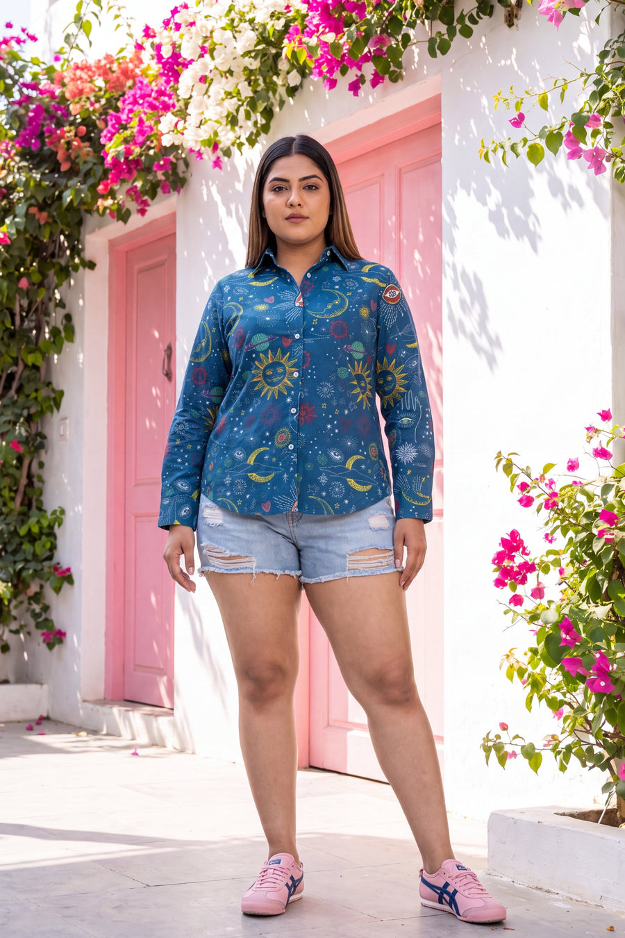 Teal Wave Cotton Shirt — image 2