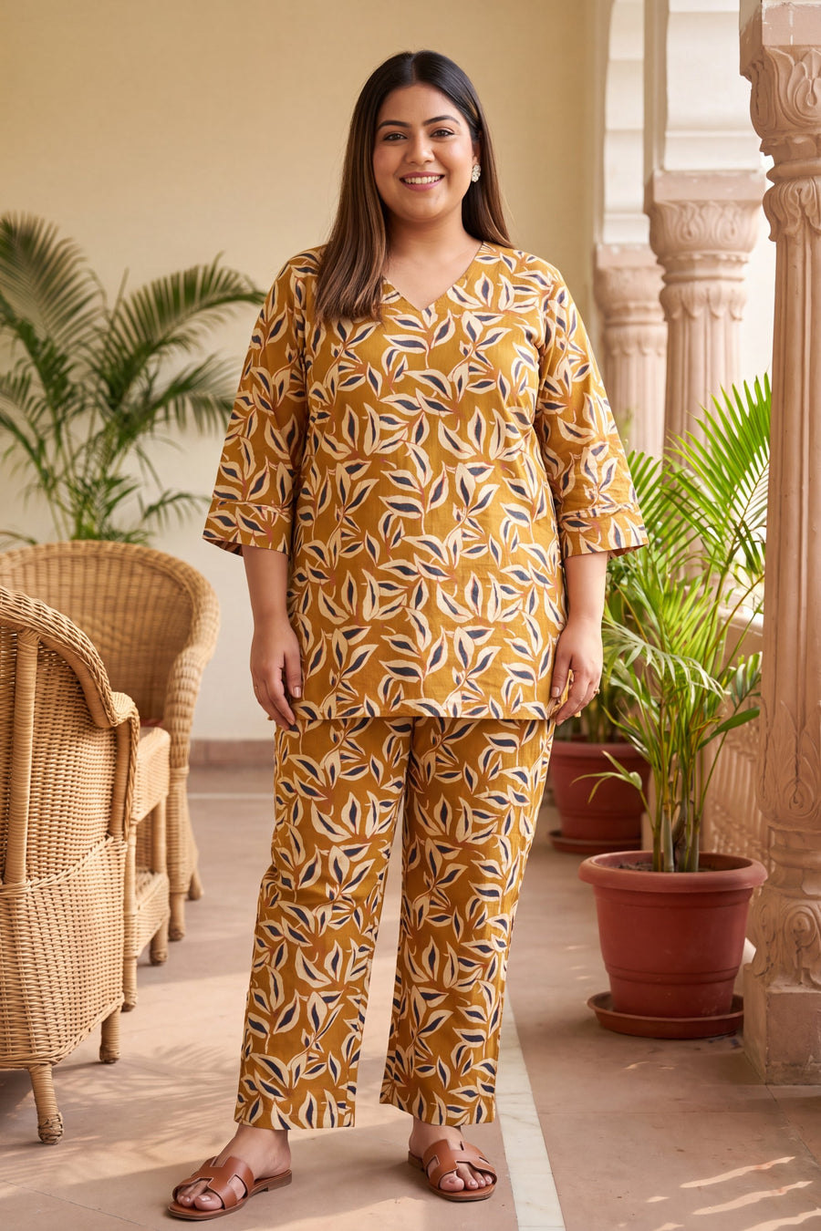 Sunbaked Trellis Yellow Cotton Co-ord Set — image 5