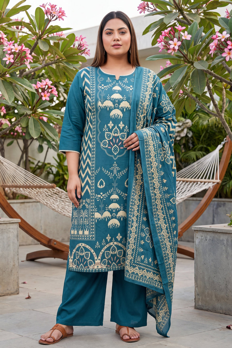 Forge Indigo Cotton Dupatta Set — image 10