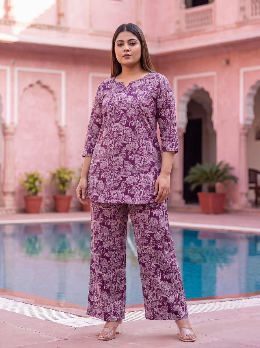 Plum Paisley Cotton Co-ord Set — image 11