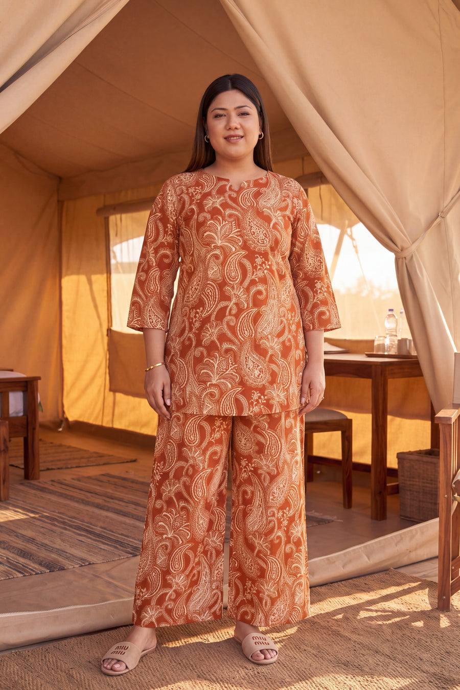 Copper Paisley Cotton Co-ord Set — image 8