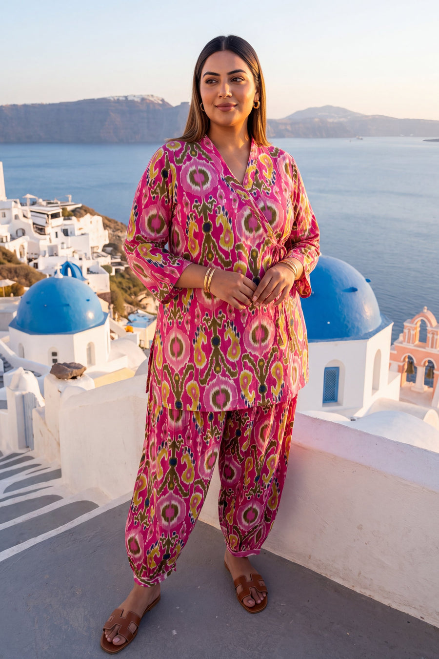 Magenta Medallion Cotton Farshi Salwar Set — image 3