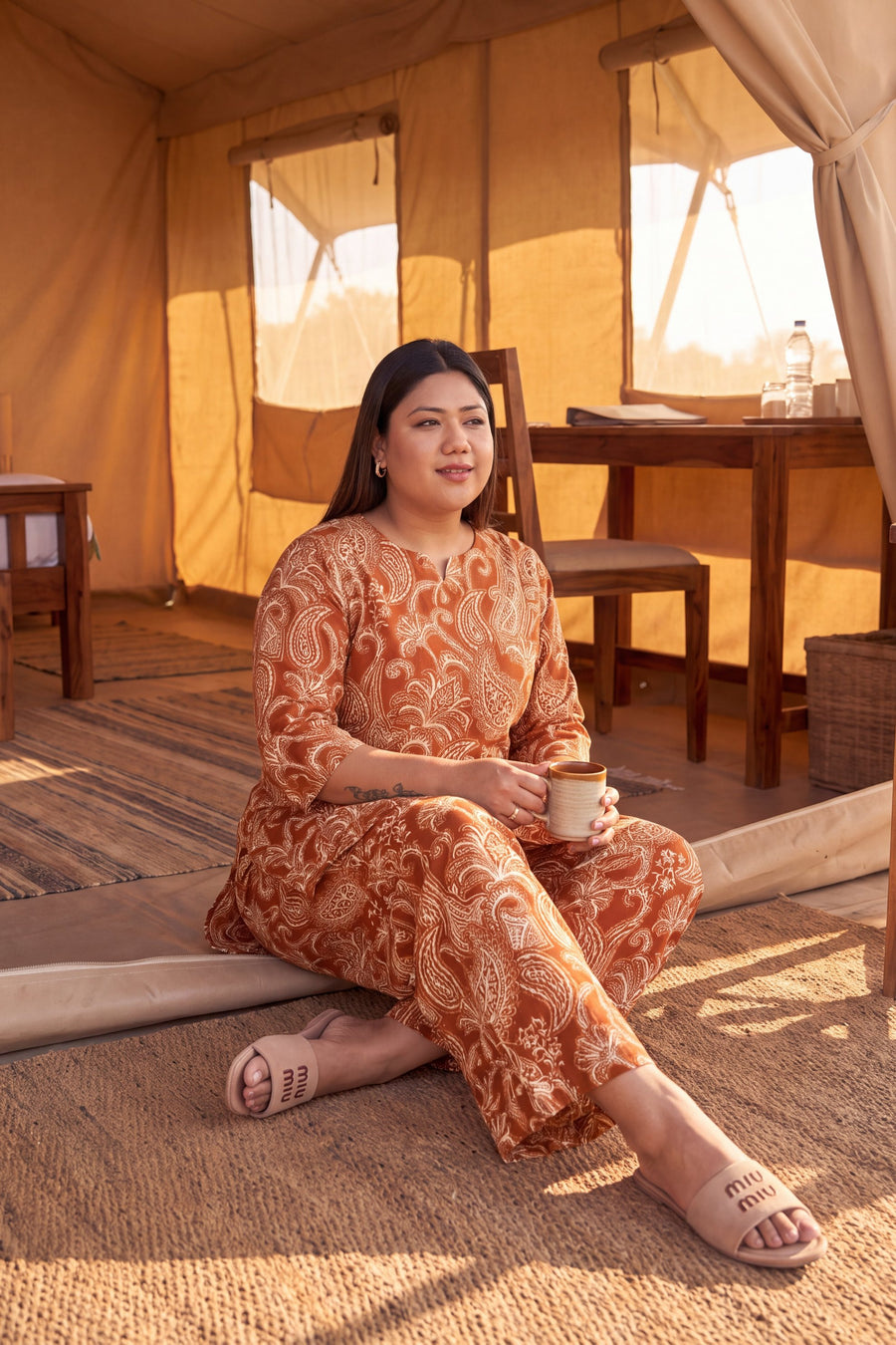 Copper Paisley Cotton Co-ord Set — image 9