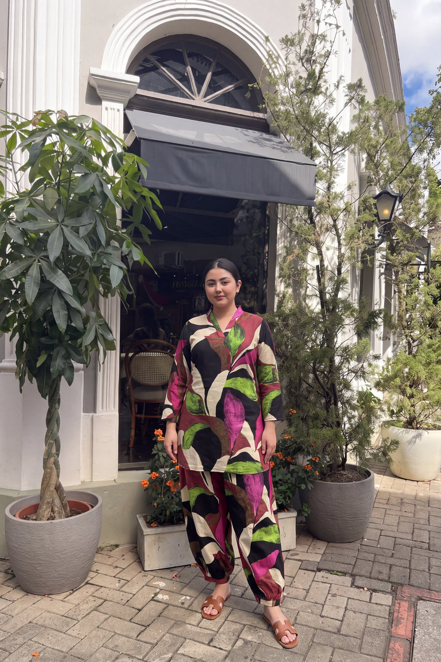 Magenta Foliage Cotton Farshi Salwar Set — image 20