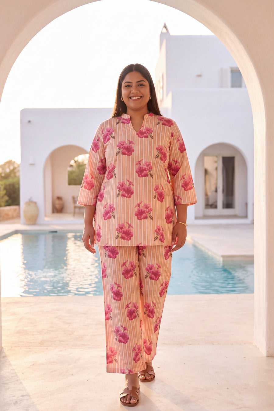 Almond Veil Cotton Angrakha Co-ord Set — image 10