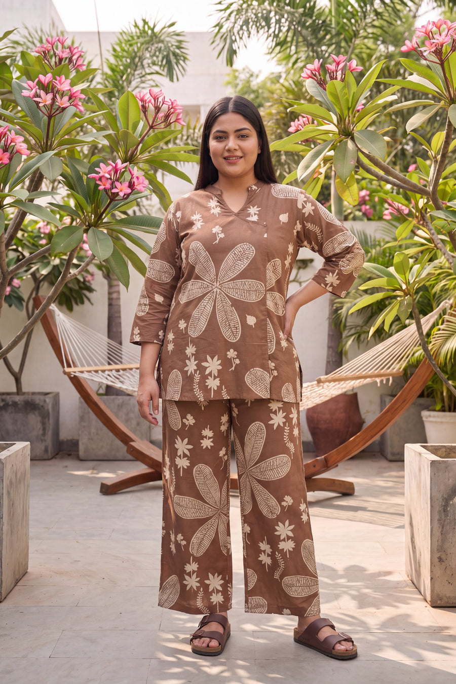 Walnut Brown Cotton Angrakha Co-ord Set — image 16