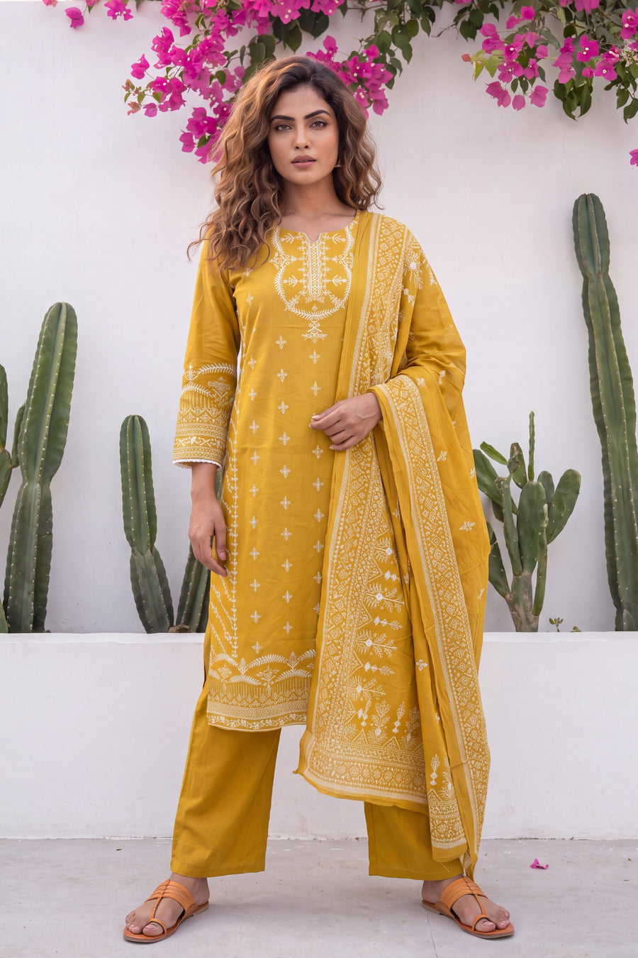 Toscana Goldenrod Cotton Dupatta Set — image 11