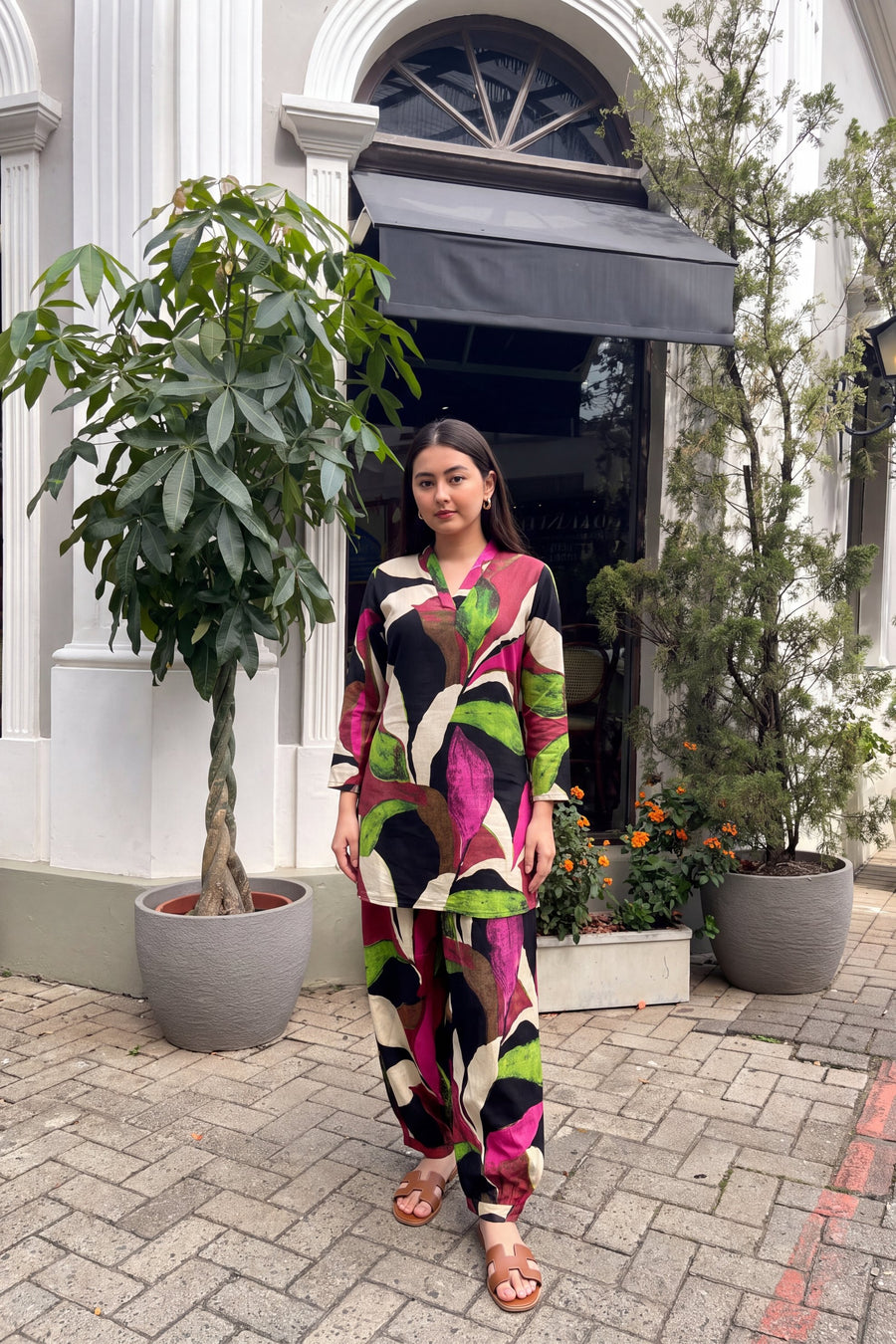 Magenta Foliage Cotton Farshi Salwar Set — image 16