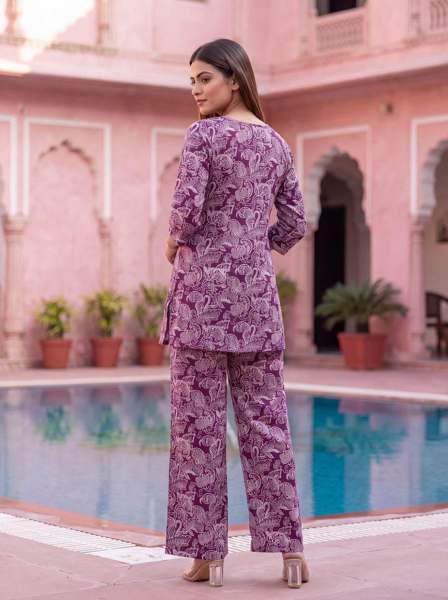 Plum Paisley Cotton Co-ord Set — image 8