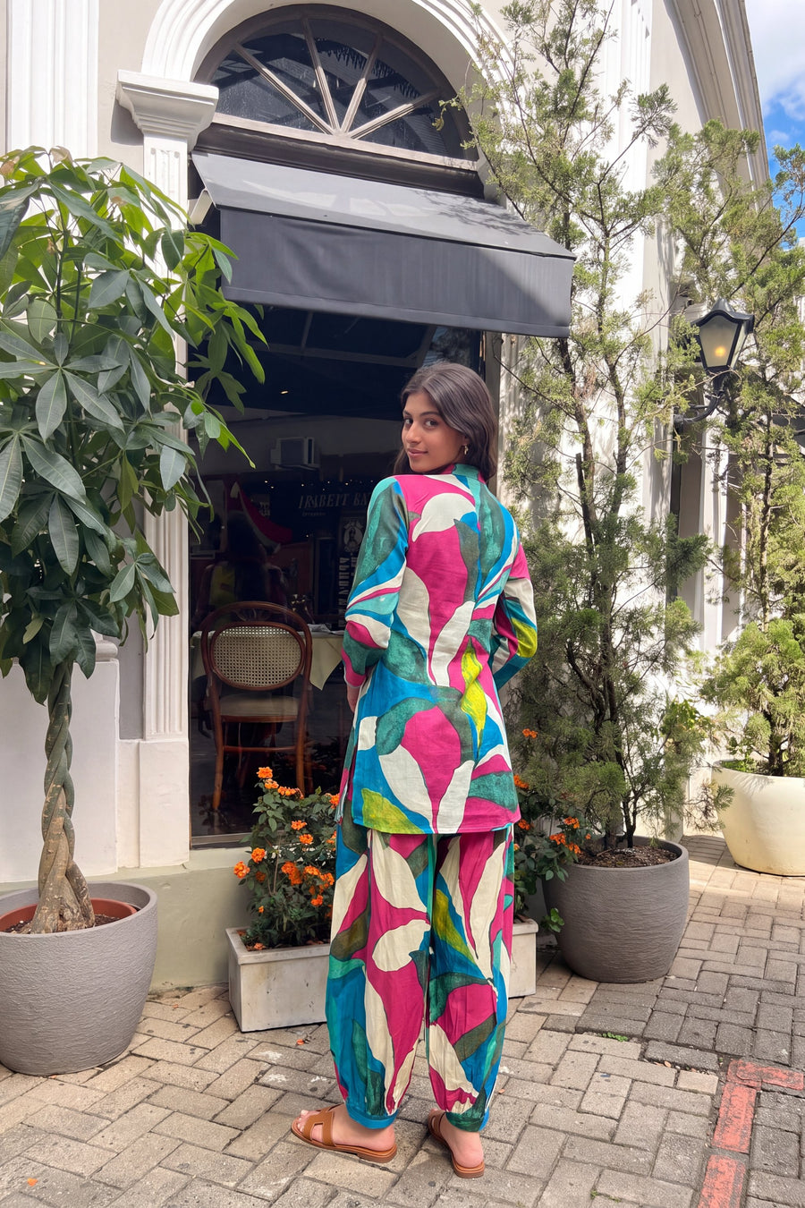 Lagoon Foliage Cotton Farshi Salwar Set — image 15