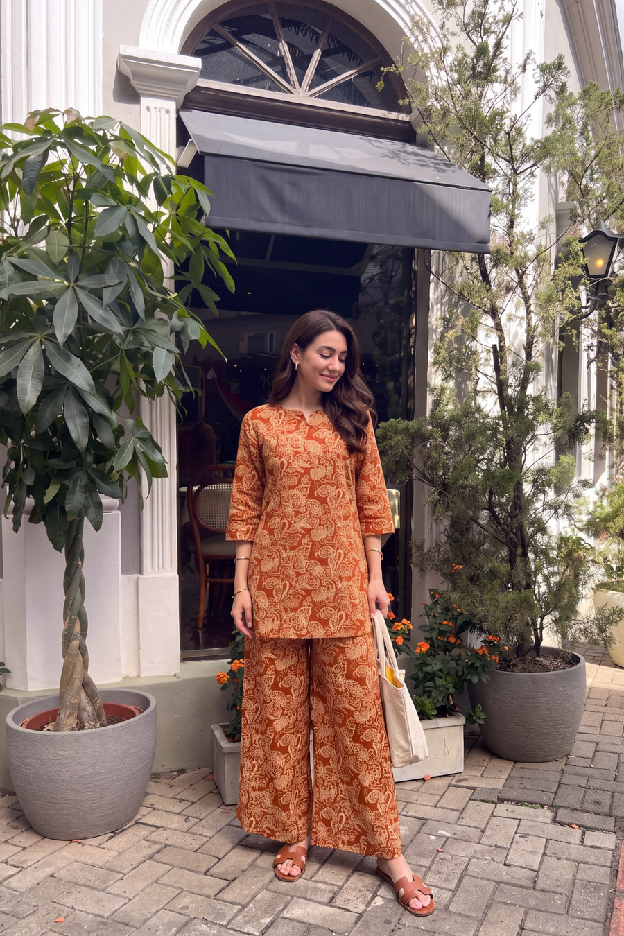 Terracotta Paisley Cotton Co-ord Set — image 13