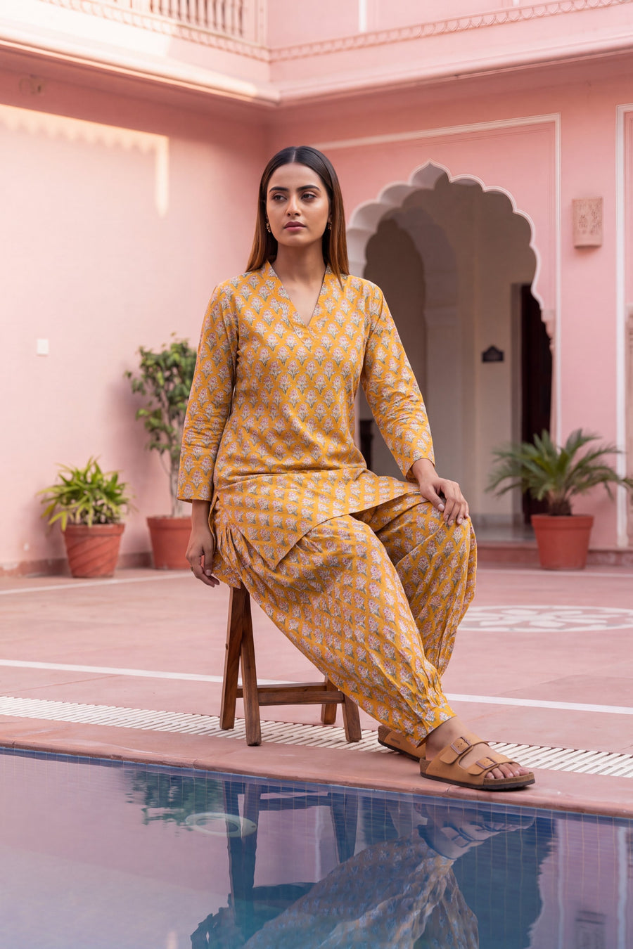 Amber Ripple Cotton Farshi Salwar Set — image 11