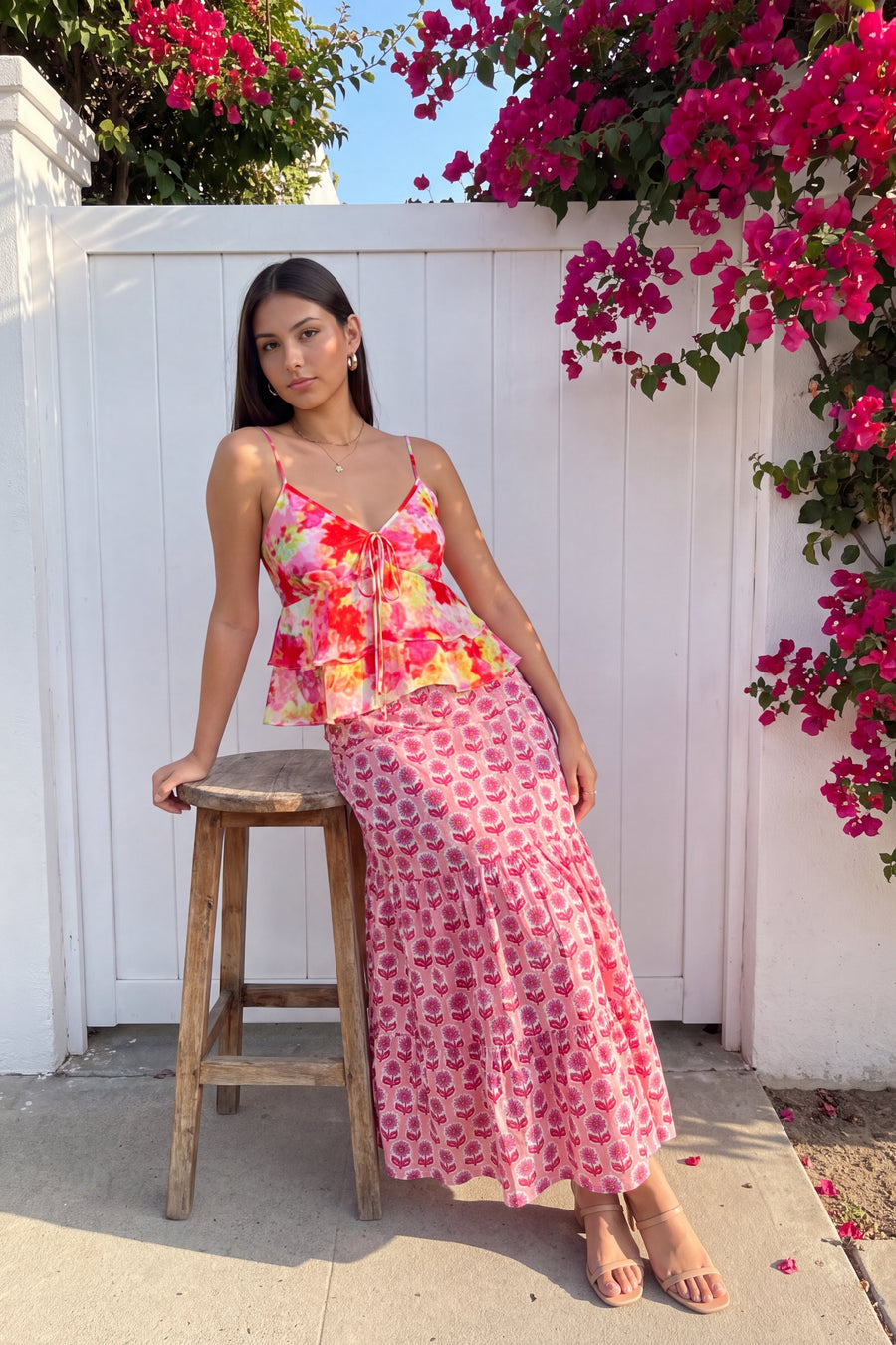Blush Tiered Cotton Skirt Set — image 8