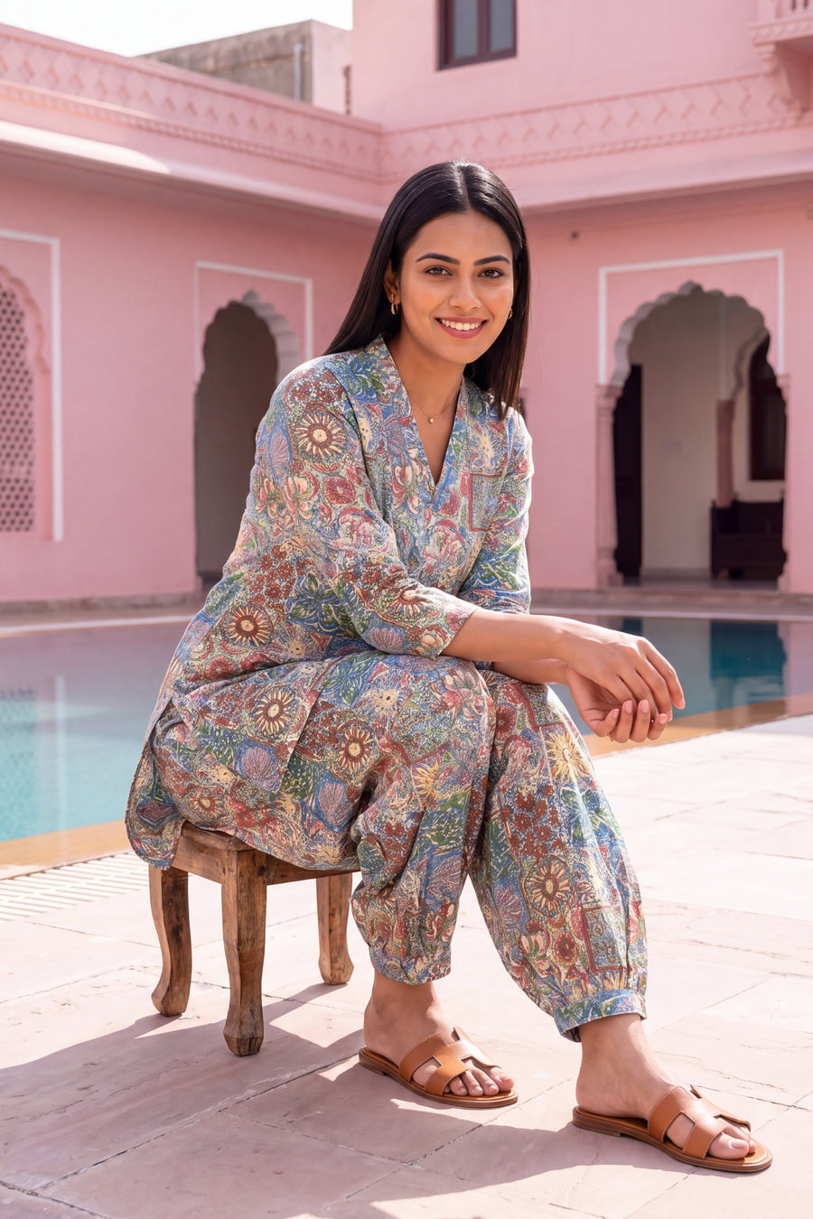 Carnival Bloom Cotton Farshi Salwar Set — image 9