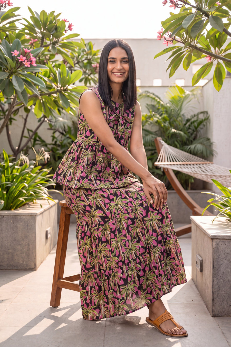 Noir Tiered Cotton Skirt Set — image 11