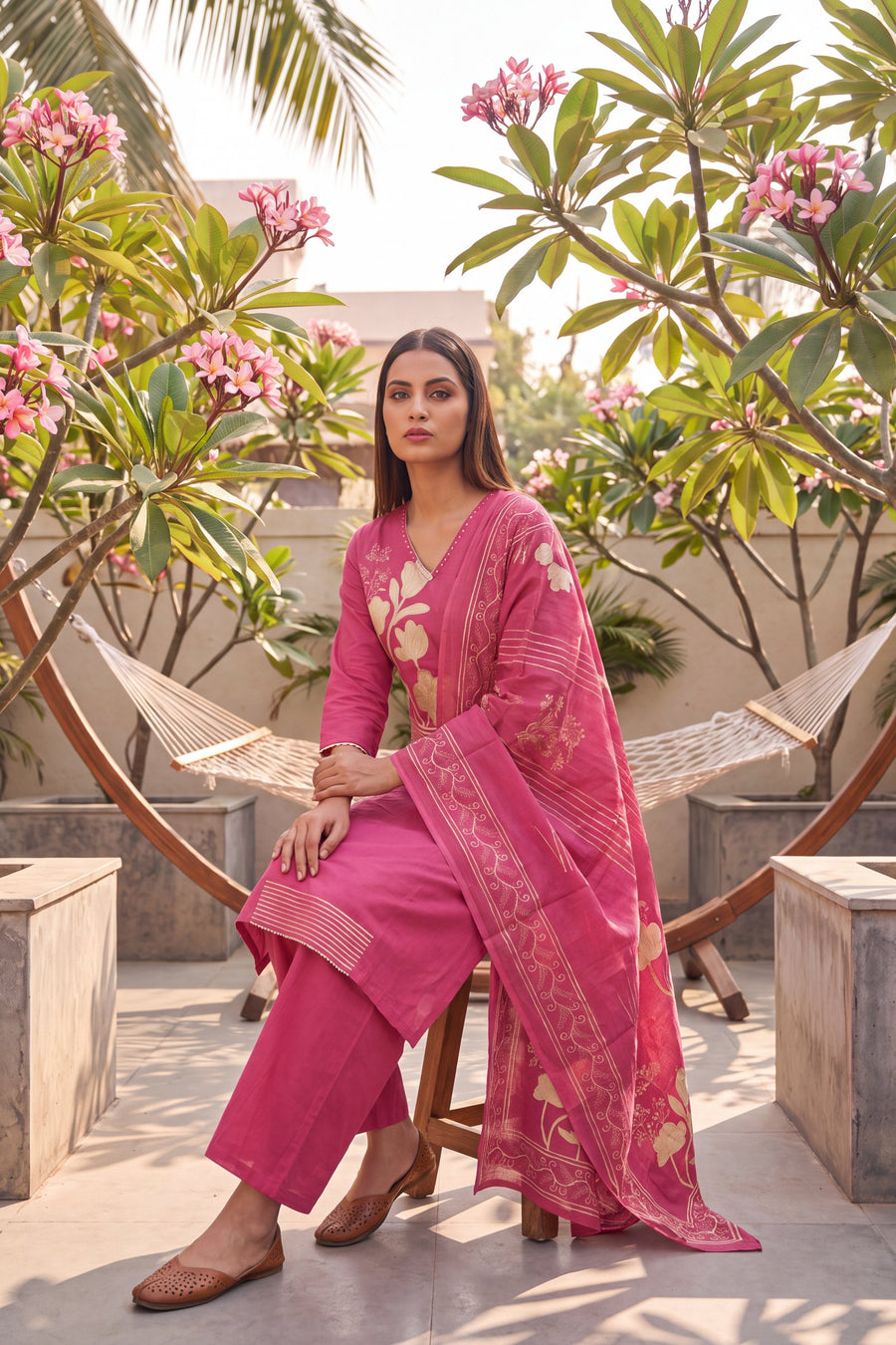 Rose Quartz Cotton Dupatta Set — image 10
