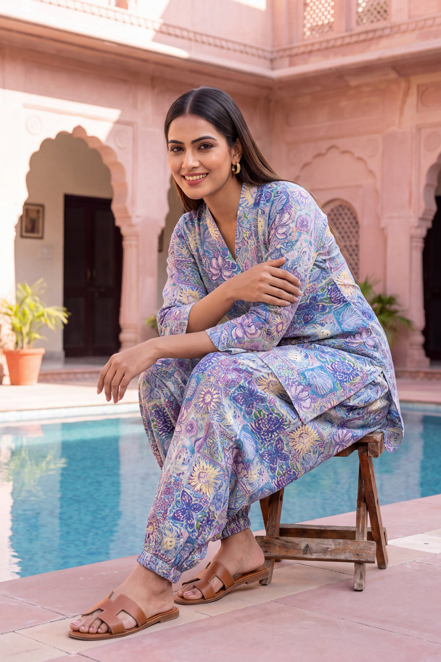 Amethyst Trail Cotton Farshi Salwar Set — image 8