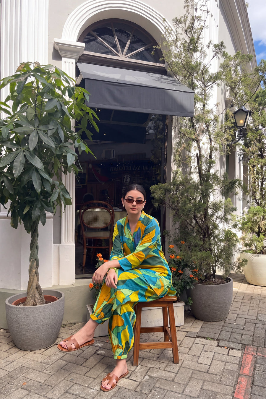 Teal Palm Cotton Farshi Salwar Set — image 9