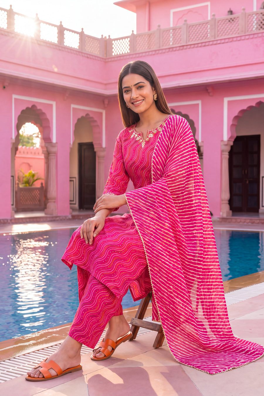 Peony Lantern Cotton Dupatta Set — image 14