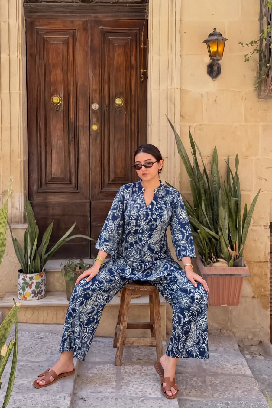 Nightfall Bloom Angrakha Cotton Co-ord Set — image 16