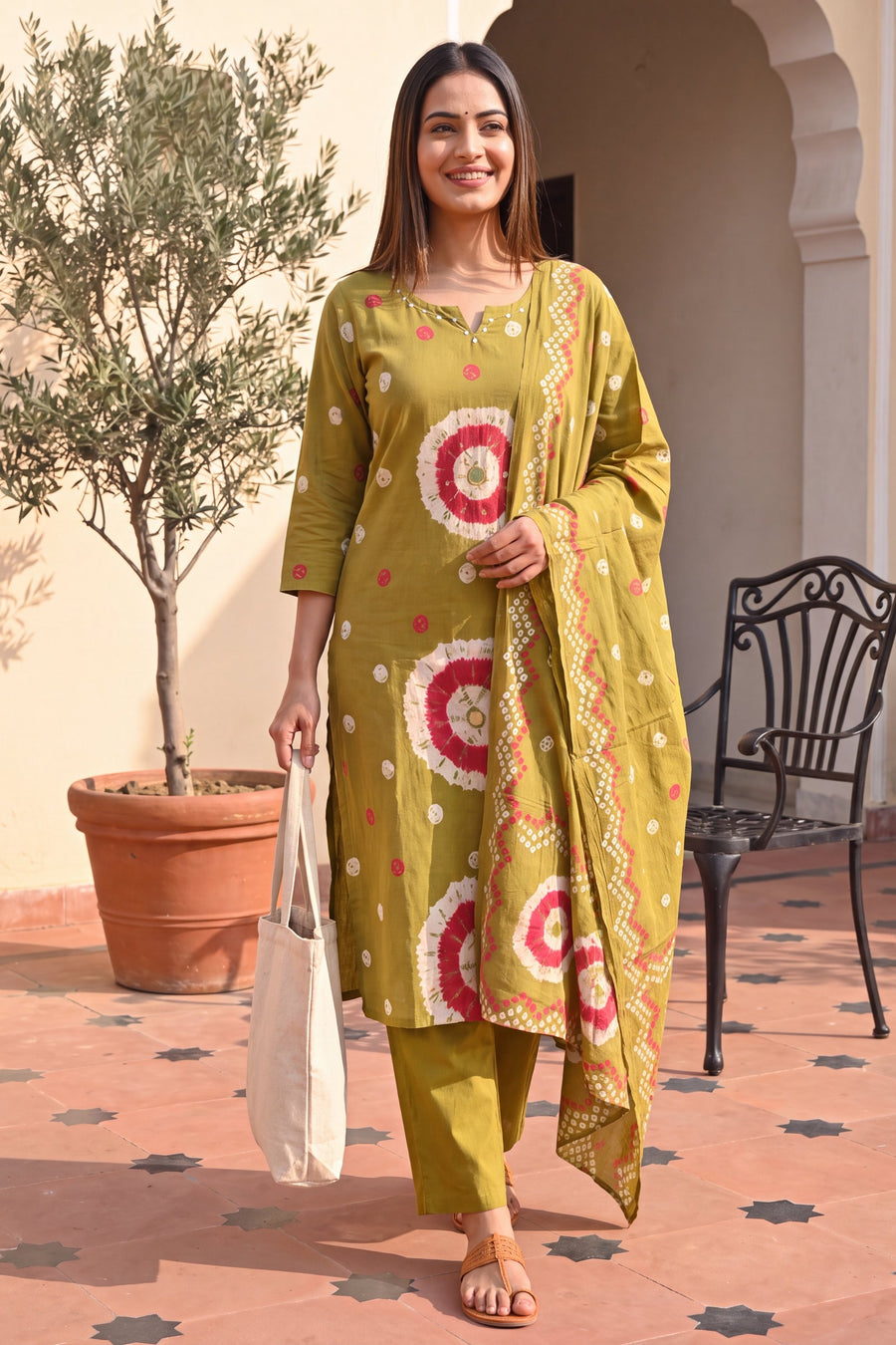 Jade Meadow Cotton Dupatta Set — image 10
