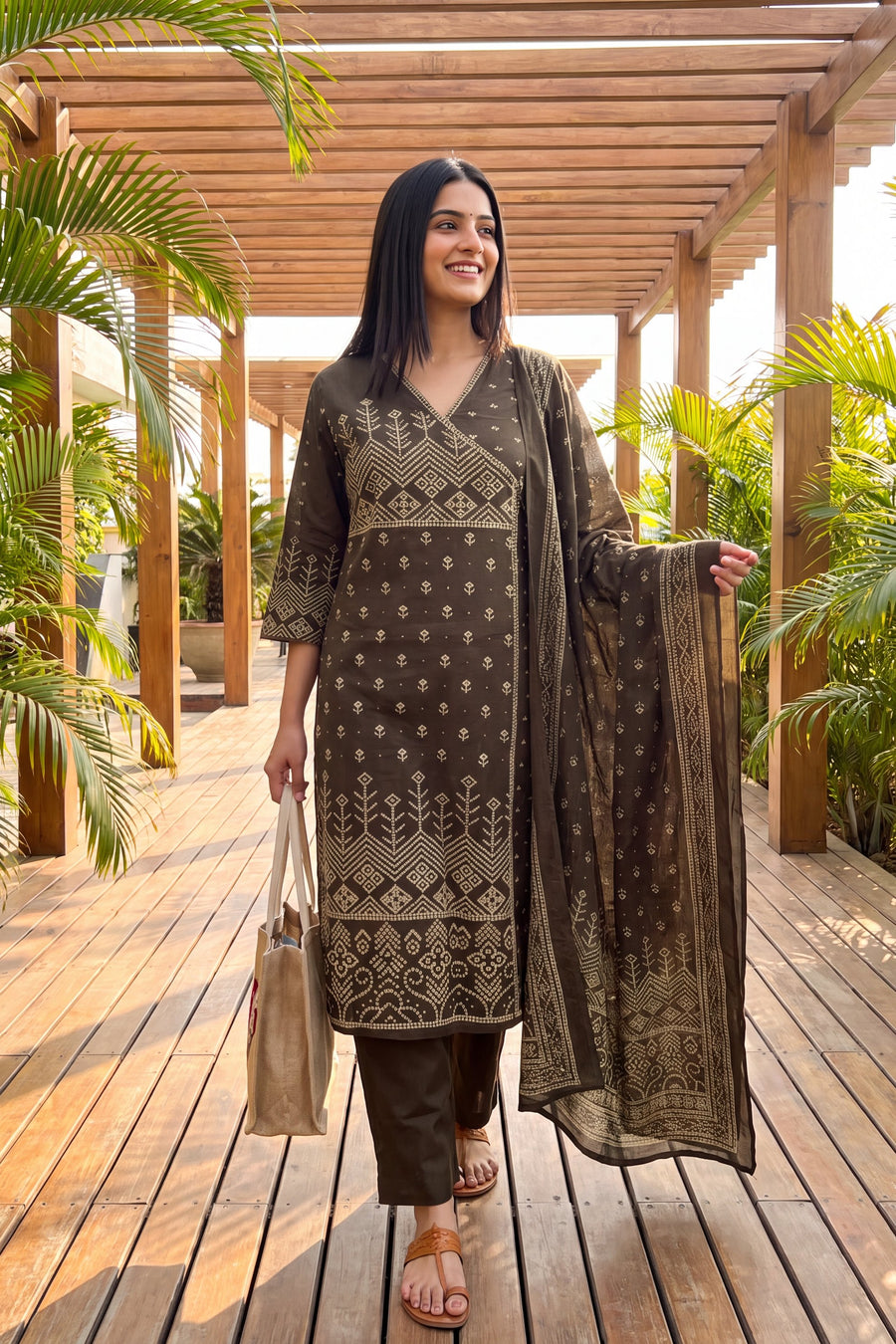 Cocoa Trail Cotton Dupatta Set — image 7