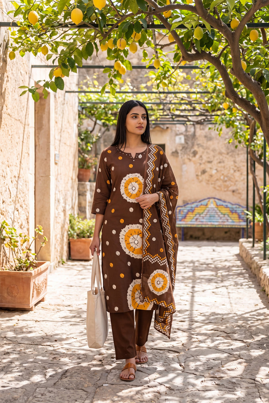 Hazel Trail Cotton Dupatta Set — image 8