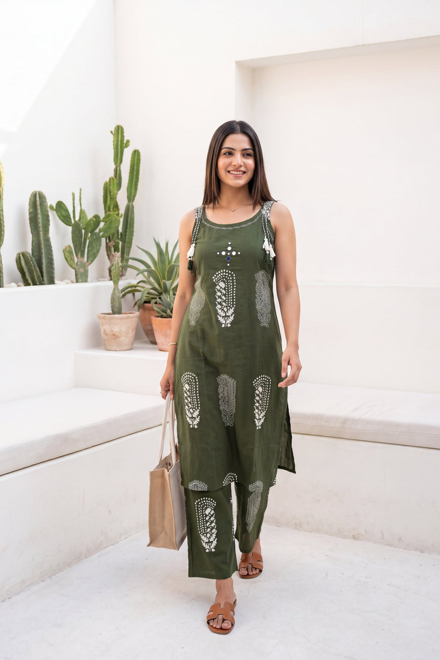 Basil Ease Sleeveless Cotton Co-ord Set — image 10