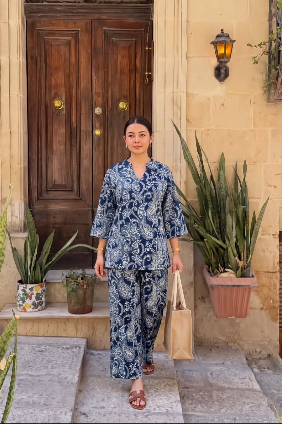 Nightfall Bloom Angrakha Cotton Co-ord Set — image 17