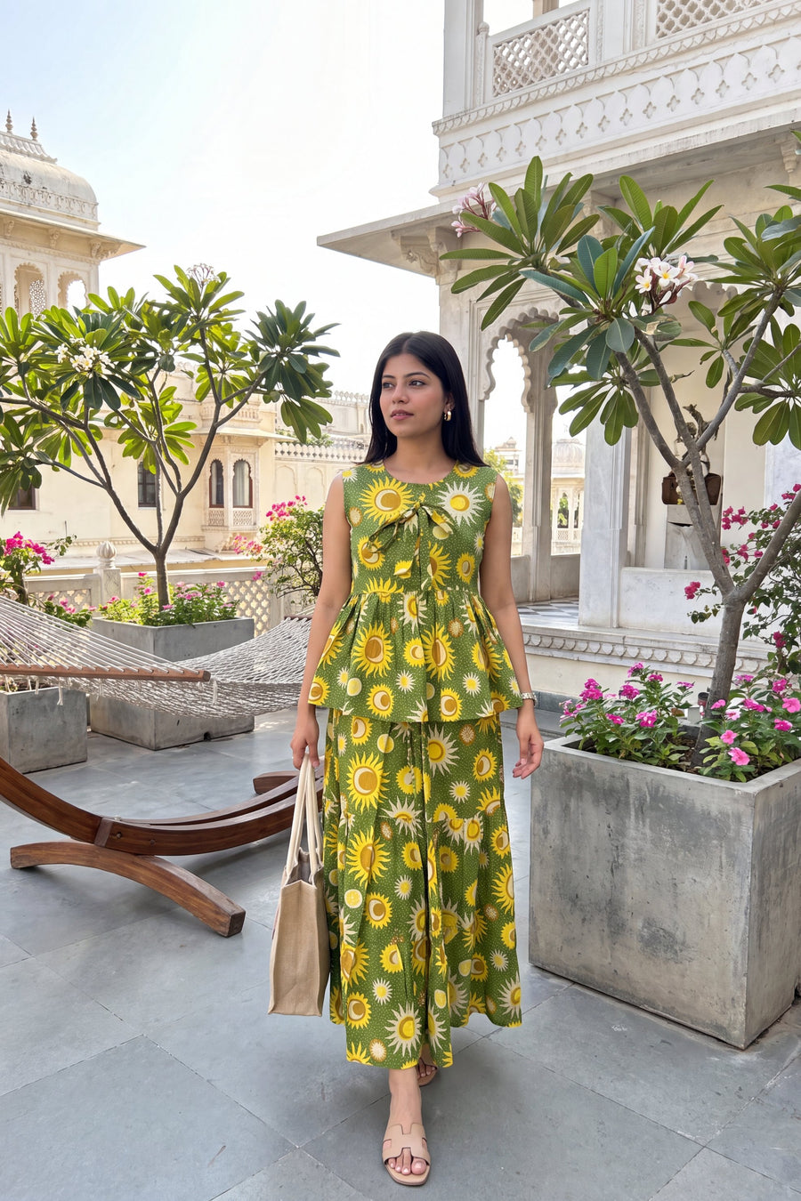 Emerald Waltz Cotton Skirt Set — image 8