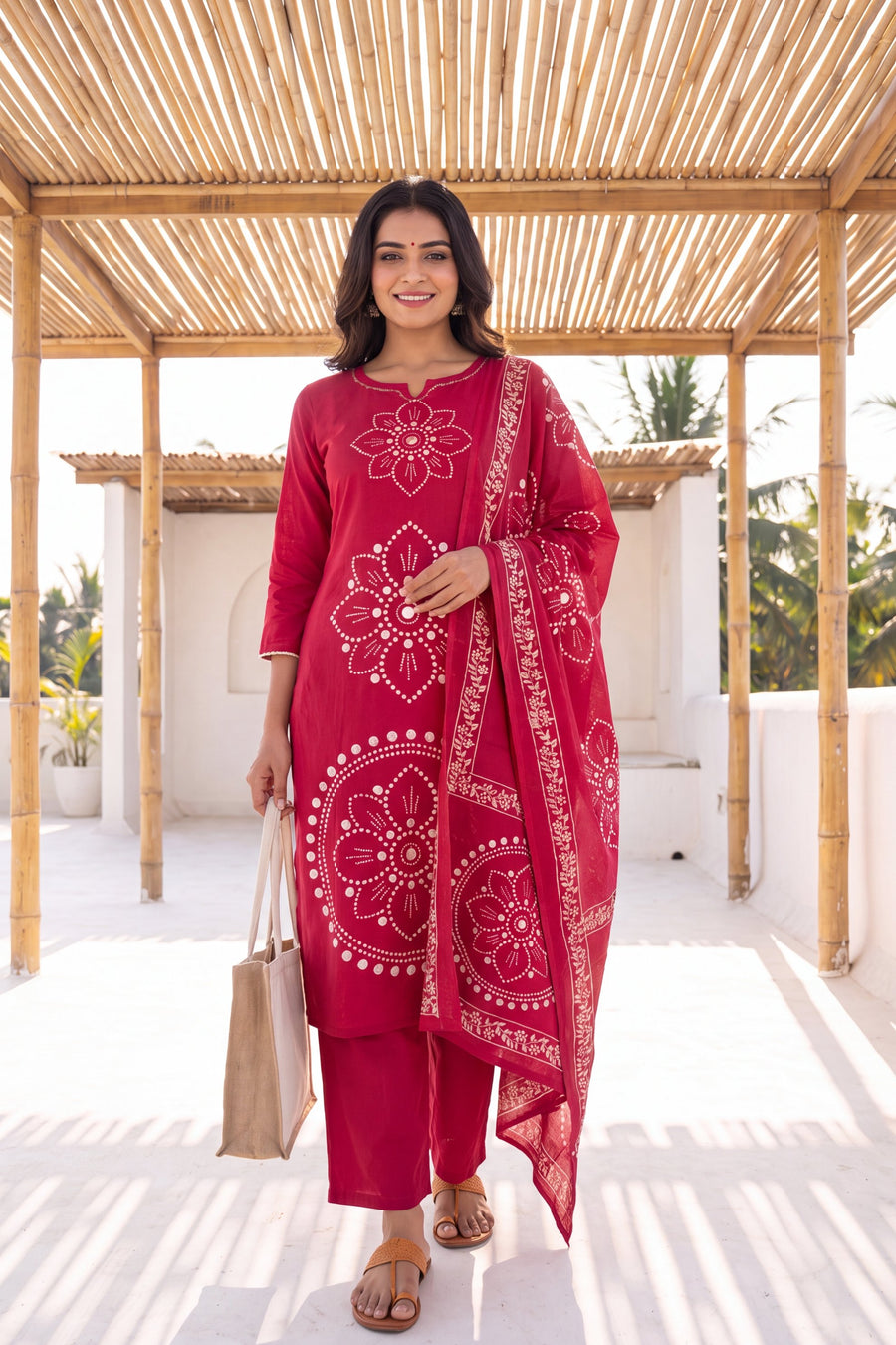 Blush Garden Cotton Dupatta Set — image 10