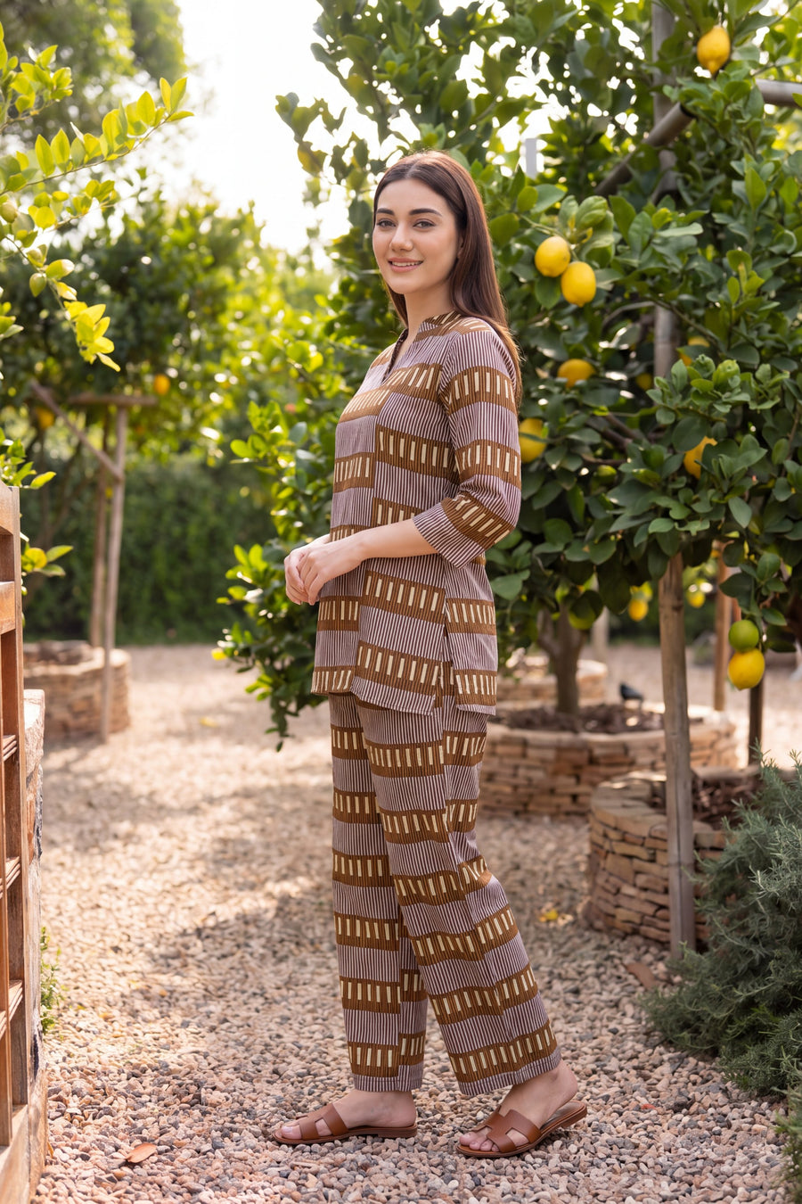 Olive Trellis Angrakha Cotton Co-ord Set — image 12