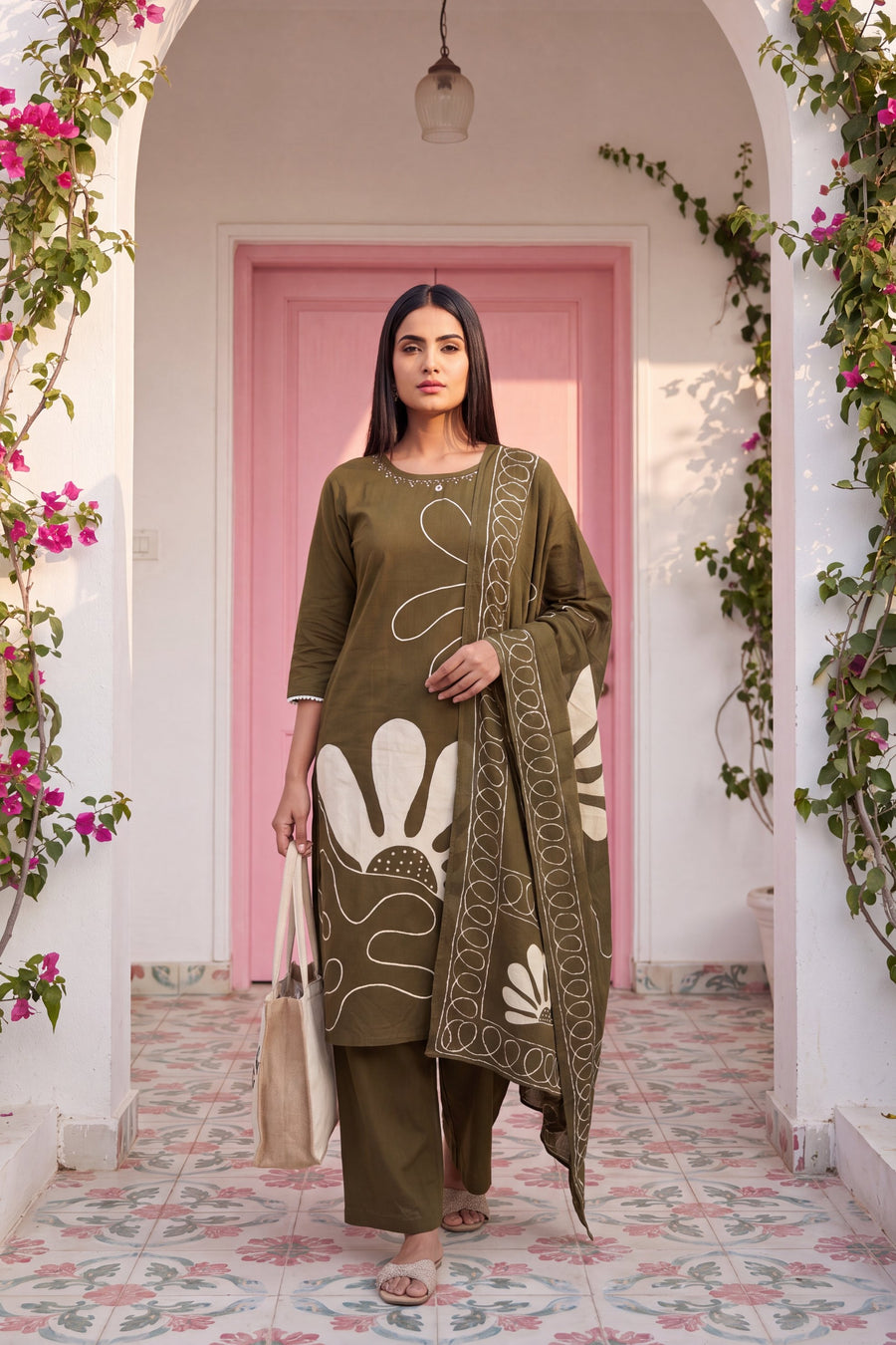 Olive Grove Cotton Dupatta Set — image 10