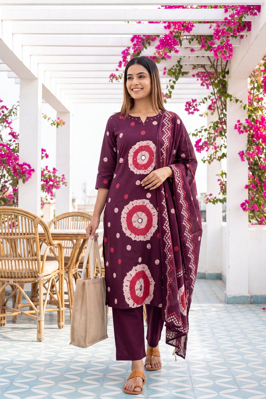 Violet Haven Cotton Dupatta Set — image 9