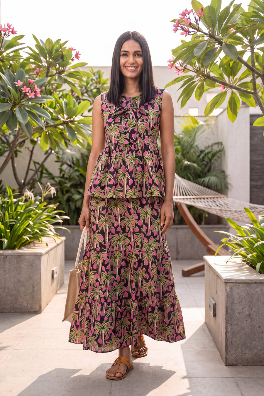 Noir Tiered Cotton Skirt Set — image 12
