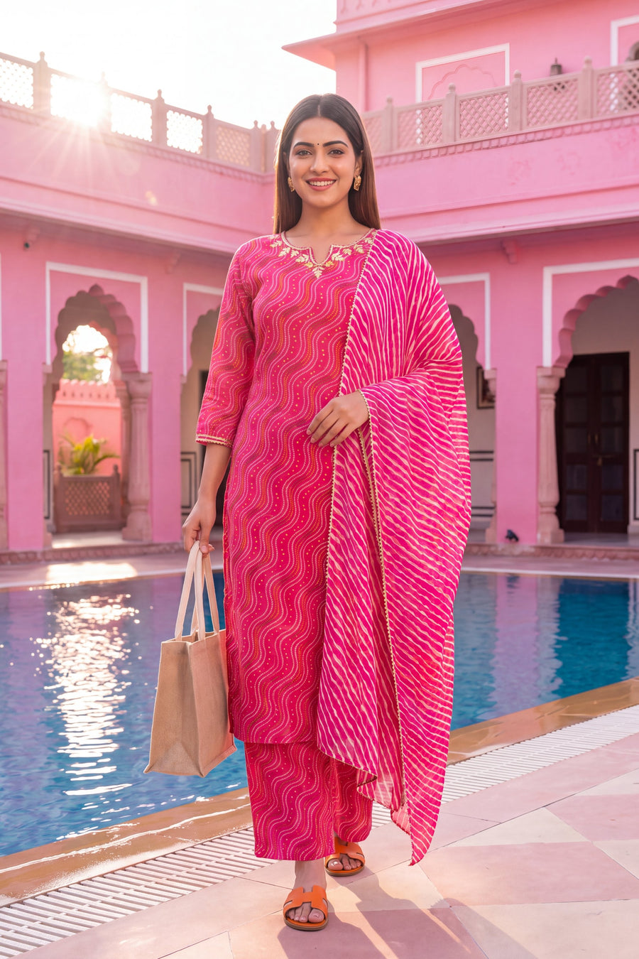 Peony Lantern Cotton Dupatta Set — image 15